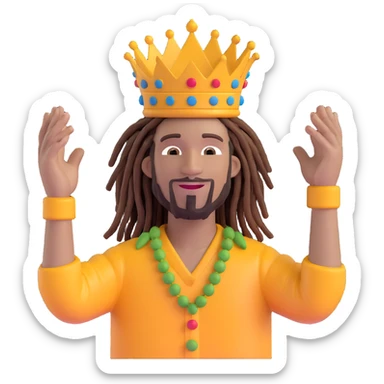 A rasta yard man bigging up di whole world 🌍🔥🤲🏾, reggae vibes 🎶, love and unity ✨💛💚❤️, every nation stand strong 🇯🇲🌐👑. sticker