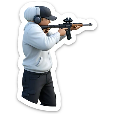 young shooter in the field sticker