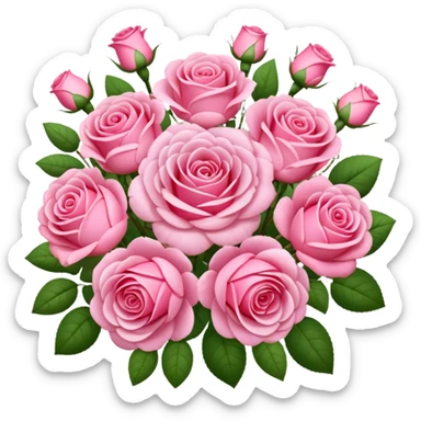 Huge pink flower bouquet with different flowers and pink tones and roses sticker