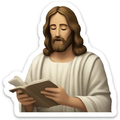 Jesus Christ doing crossword puzzle sticker