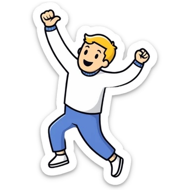 Man celebrating 20 years work anniversary  sticker