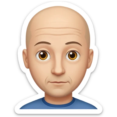 bald man with jewish appearance, third version sticker