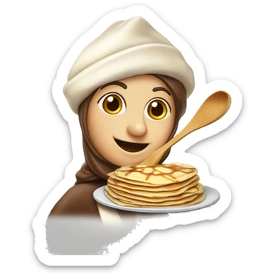 una crêpes fumante, natalizia al cioccolato bianco e cannella  sticker