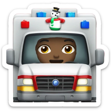EMT ambulance Christmas sticker