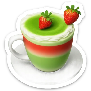 Strawberry matcha latte sticker