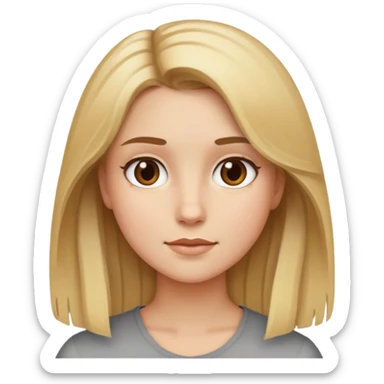 girl with blonde and brown mixed hair, iOS style emoji sticker