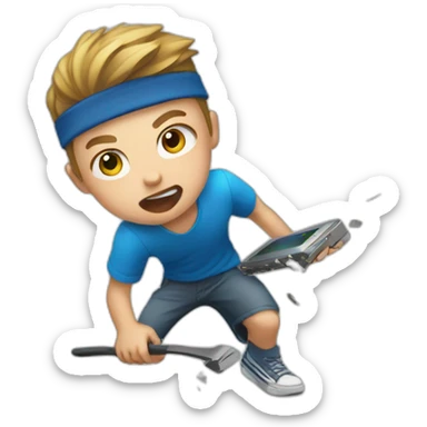 Kid destroying Samsung  sticker