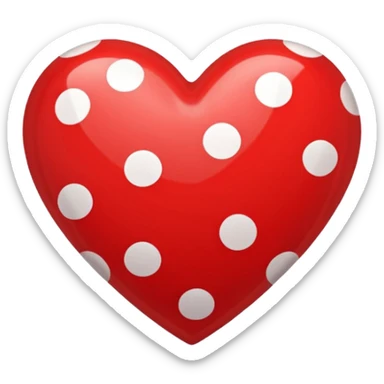 white heart with a polka dot pattern sticker
