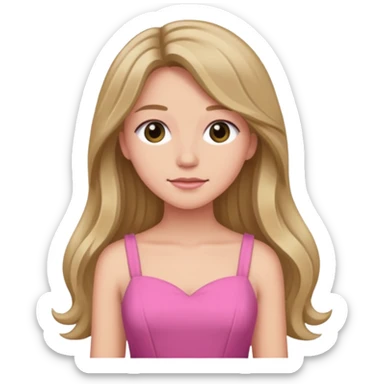 Jocelyn from The Idol with dark blonde long hair, pink outfit sticker