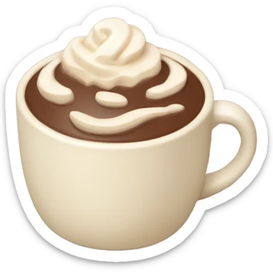 Hot chocolate with cream beige cup sticker