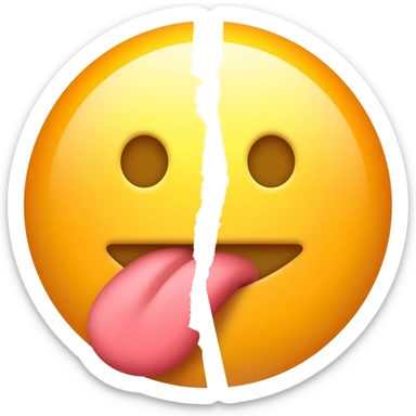 tongue emoji split down the middle sticker