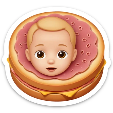 Baby with bologna sticker
