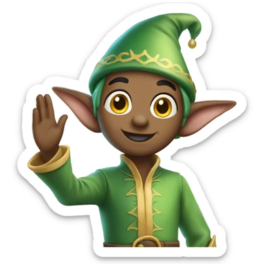 fairy tale elf waving sticker