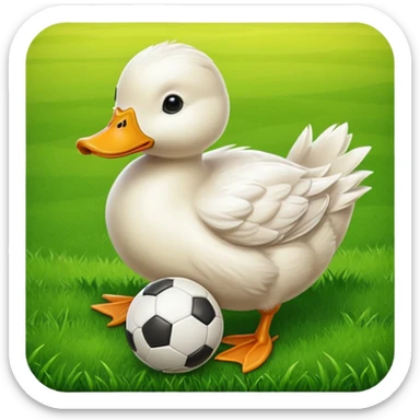 Duck playing soccer sticker