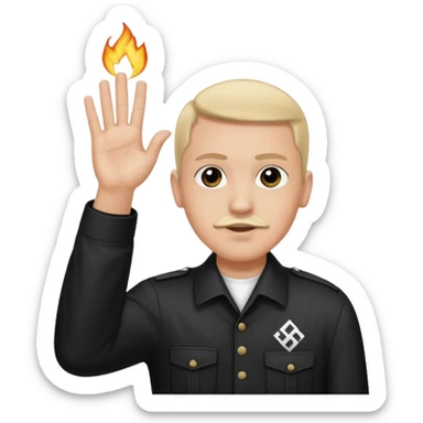 Hitler salute with nazi symbol on shirt sticker