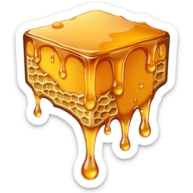 a piece of honeycomb dripping honey sticker
