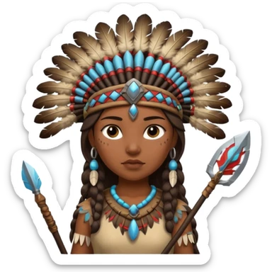Native American girl warrior  sticker