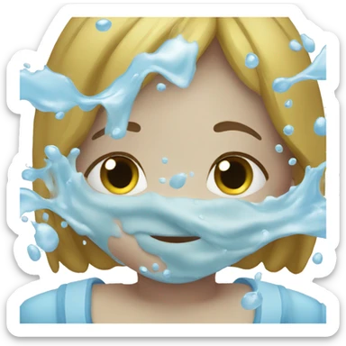 child washing face sticker