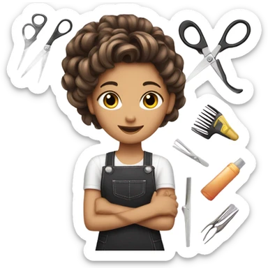 Girl hairdresser sticker