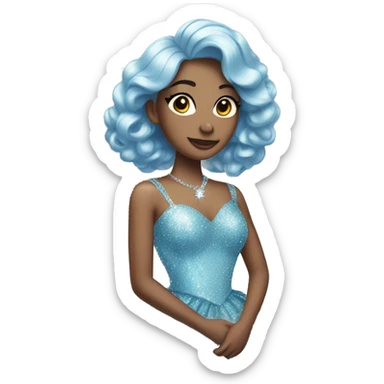 Sparkly light blue ballgown covered in glitter  sticker