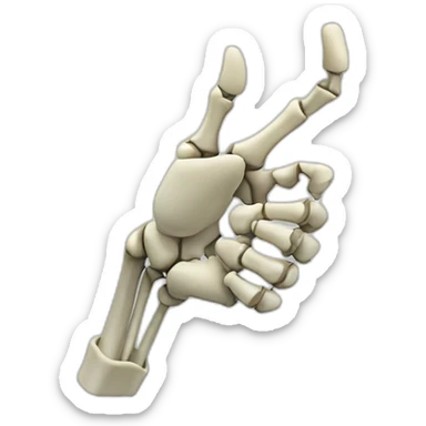 skeleton hand making thumbs up sticker