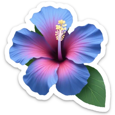 Blue hibiscus flower sticker