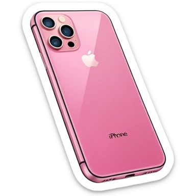 Create me a pink iPhone 17 pro image with the screen in a straight position. png. With one phone not too and it needs to show the front side screen! sticker