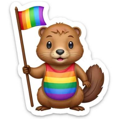 LGBTQ pride beaver  sticker