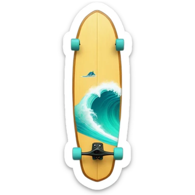 surf longboarding in wave making hang ten sticker
