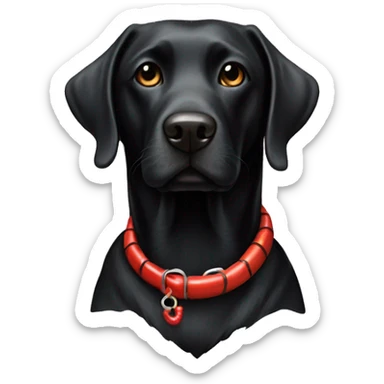 Black lab dog with lobster collar sticker