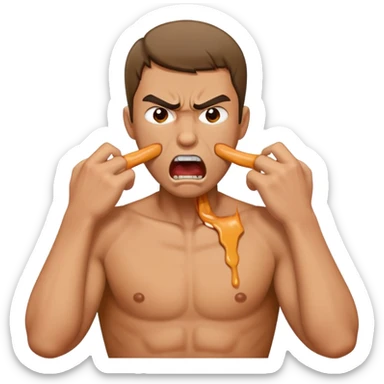 Guy choking himself angry sticker
