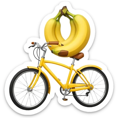 A banana lifting a bicycle  sticker