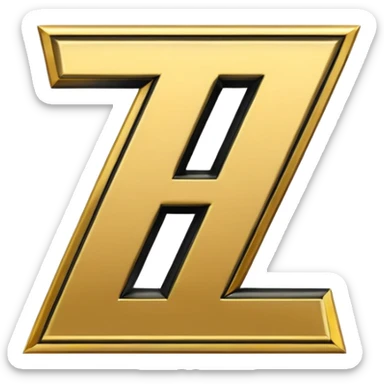 letter Z in black and gold sticker