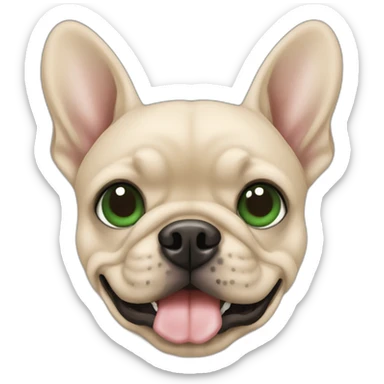 sand french buldog with dark green eyes sticker