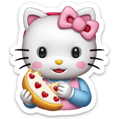 Hello kitty kitty smile eat sticker