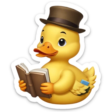 duck with book sticker