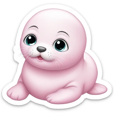 light pink baby seal sticker