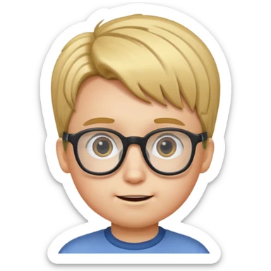 Kid with comb hair and glasses  sticker