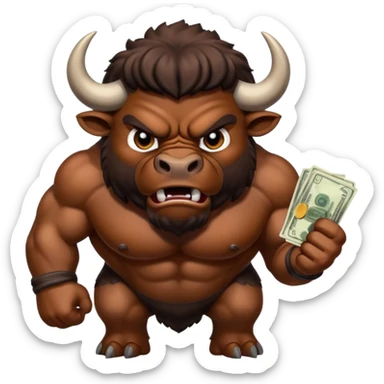Angry buffalo, taking my money sticker