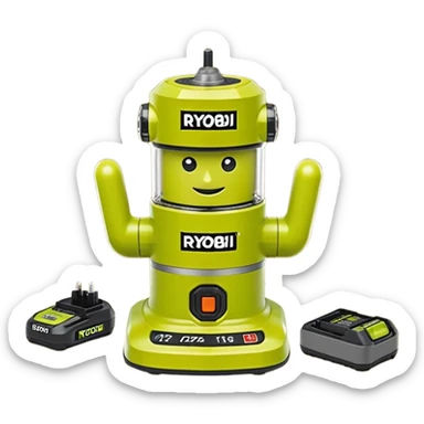 RYOBI ONE+ 18V Cordless Compact Router Kit with 2.0 Ah Battery emoji style  sticker