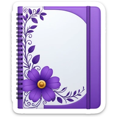 journal white and purple sticker