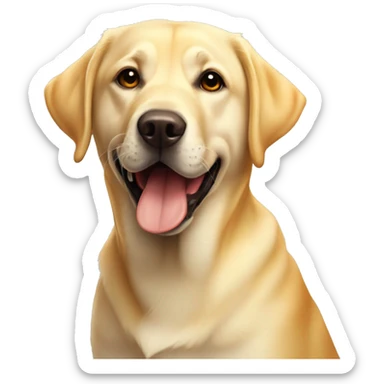 Yellow lab with orange ball that has dimples in the ball  sticker