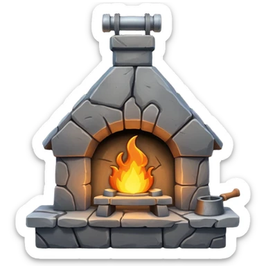 A stone blacksmith forge sticker