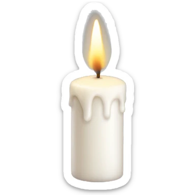Christmas white candle  sticker