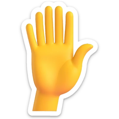 hand making the 'OK' gesture, classic yellow skin tone, 3D emoji style sticker