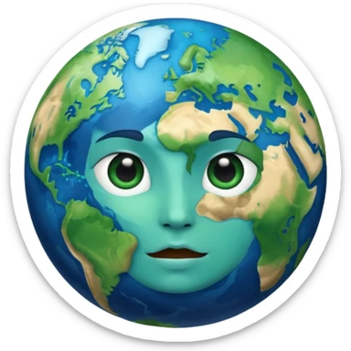 Make a image prompt of the earth with a face sticker