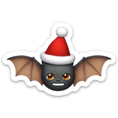 Bat wearing a Christmas hat  sticker