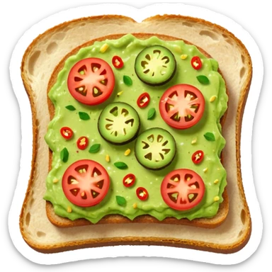 guacamole toast NO tomatoes  sticker