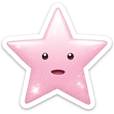 pale pink star sparkle sticker