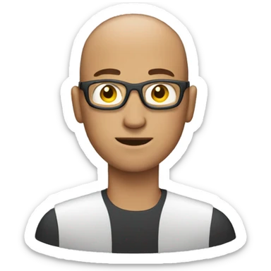 man with buzzcut on computer sticker